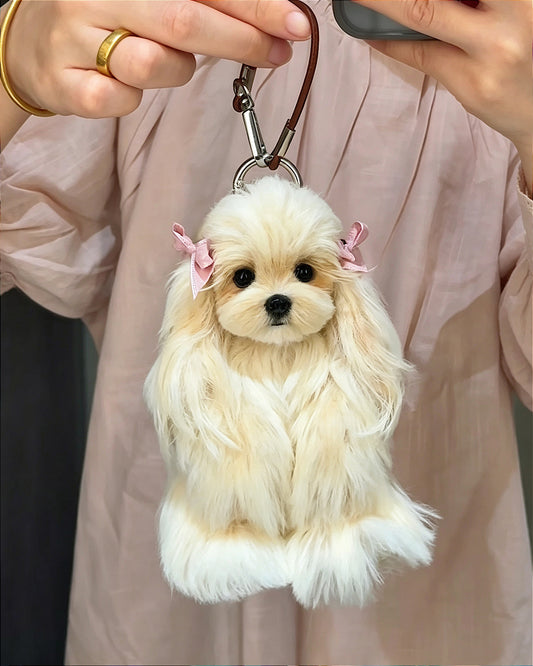 Custom Handmade Chenille Stem Pet Charm - Portable Plush Keychain & Keepsake