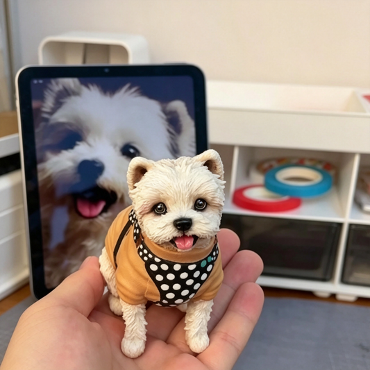 Custom 3D Printed Pet Figurine - Hand-Painted Realistic Keepsake Statue