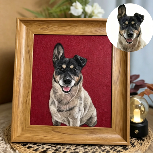 Custom Needle-Felted Pet Portrait