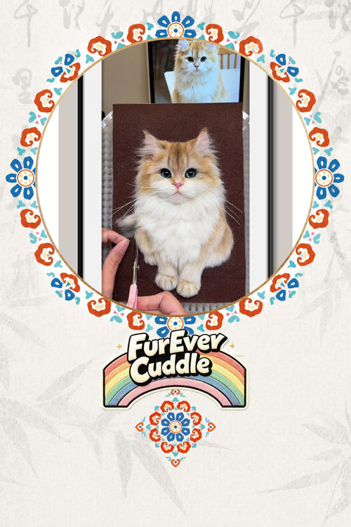 Custom Needle Felted Pet Portrait – Framed Keepsake & Keychain Option