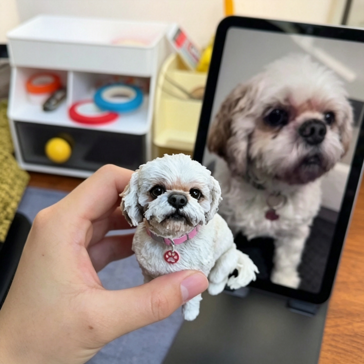 Custom 3D Printed Pet Figurine - Hand-Painted Realistic Keepsake Statue