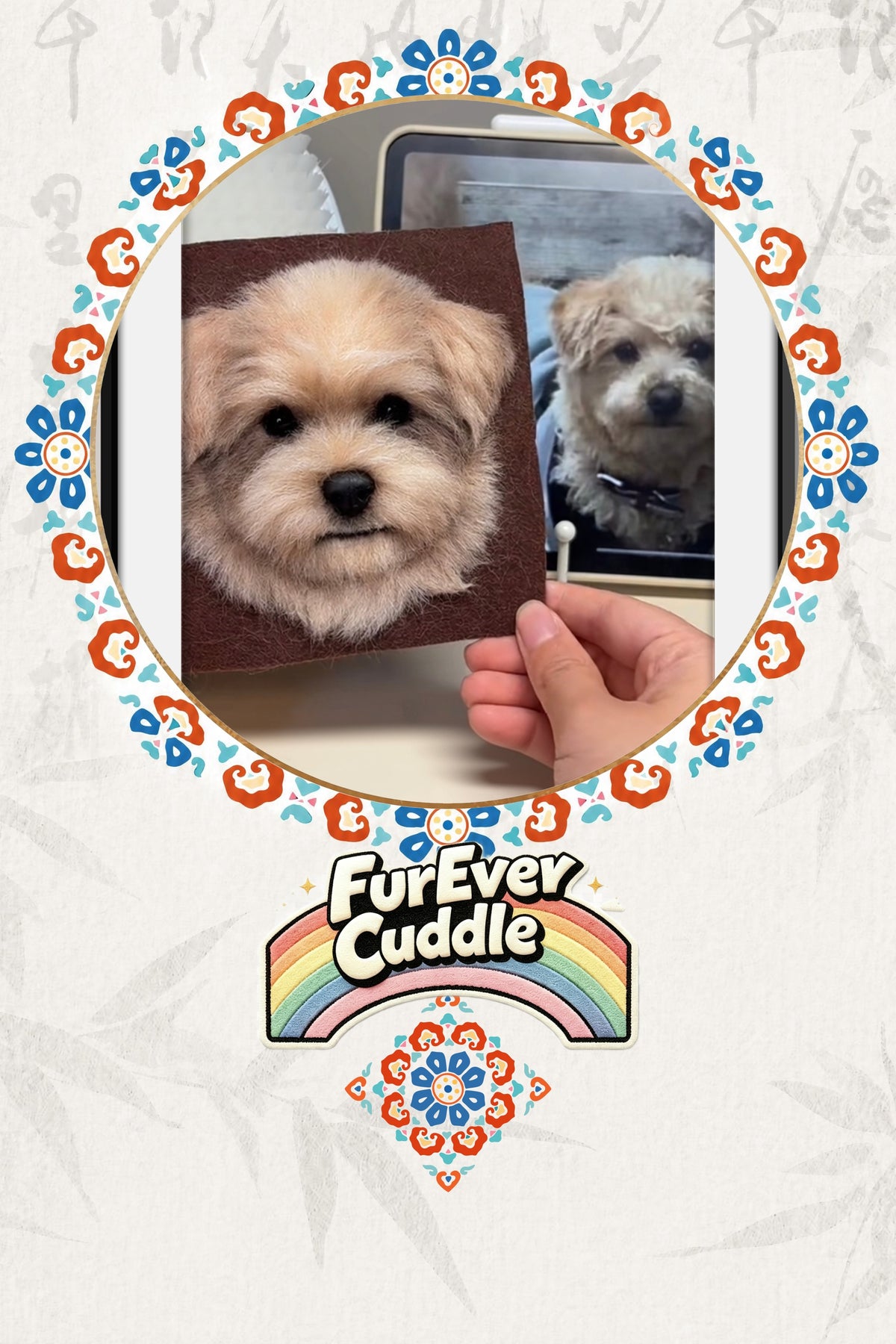Custom Needle Felted Pet Portrait – Framed Keepsake & Keychain Option