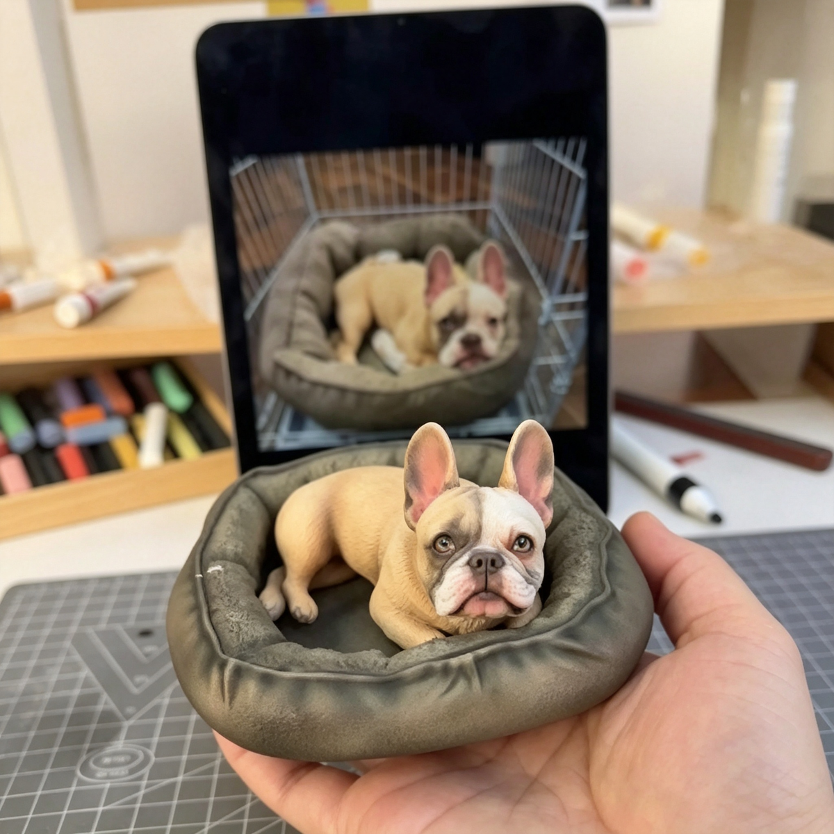 Custom 3D Printed Pet Figurine - Hand-Painted Realistic Keepsake Statue