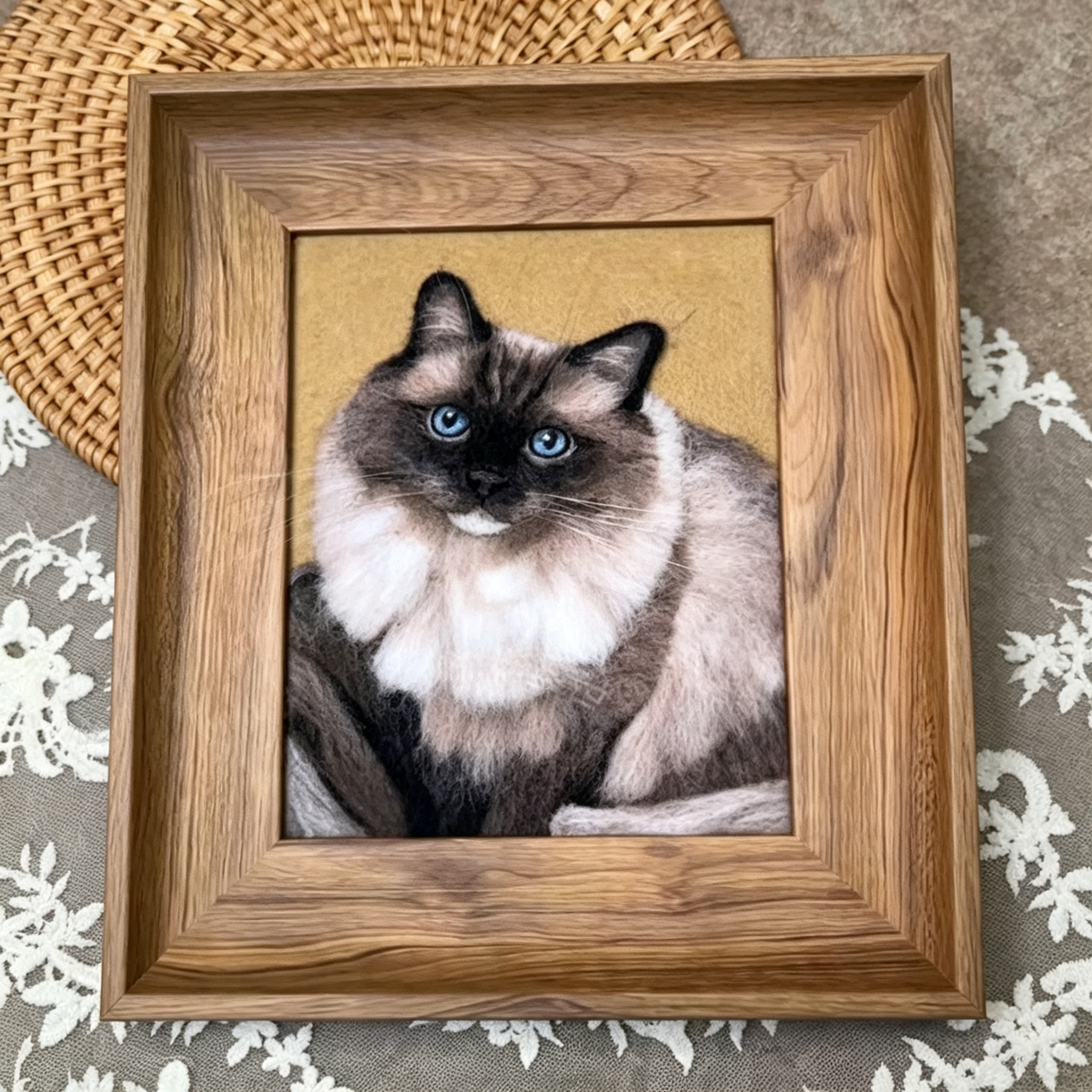 Custom Needle-Felted Pet Portrait