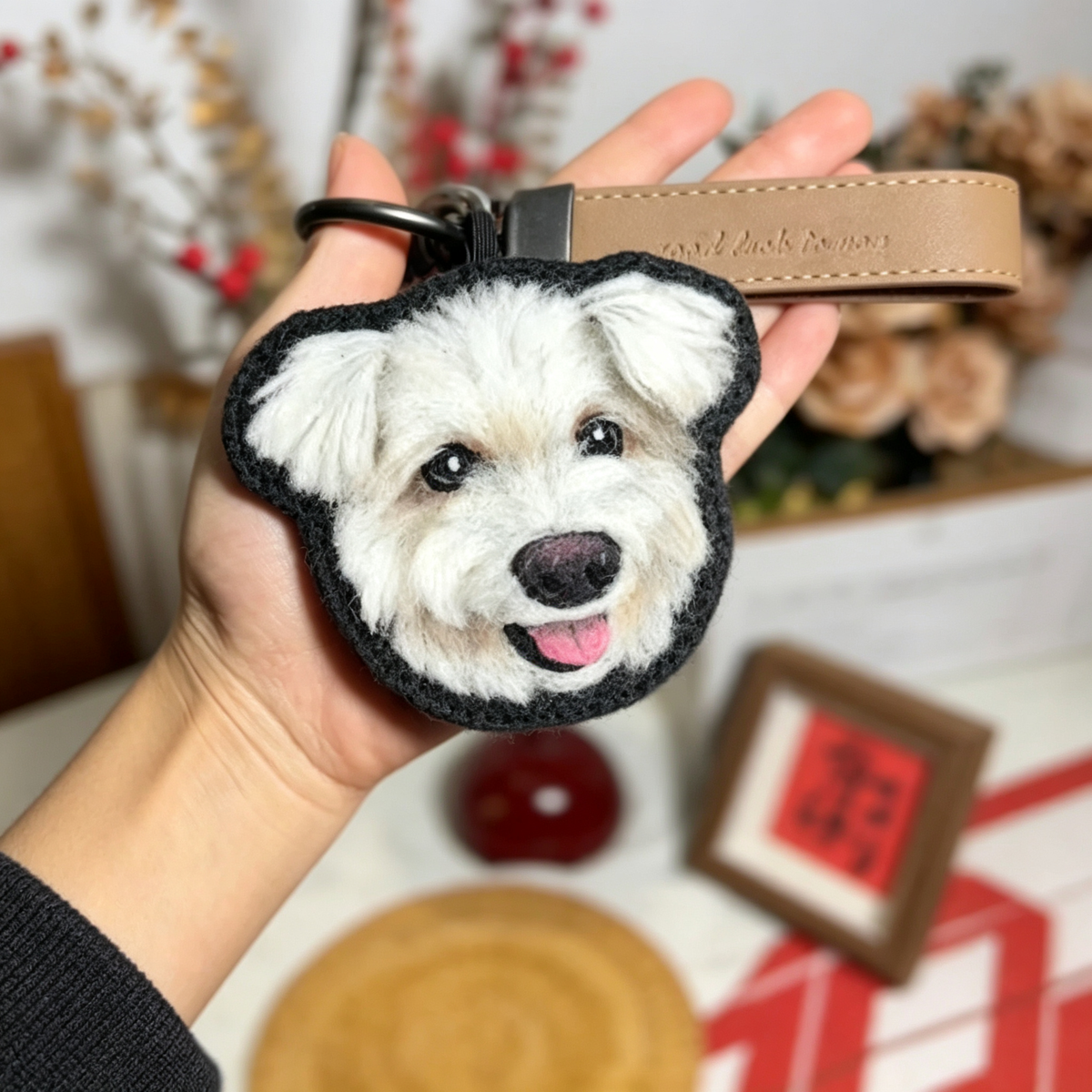Custom Needle-Felted Pet Keychain