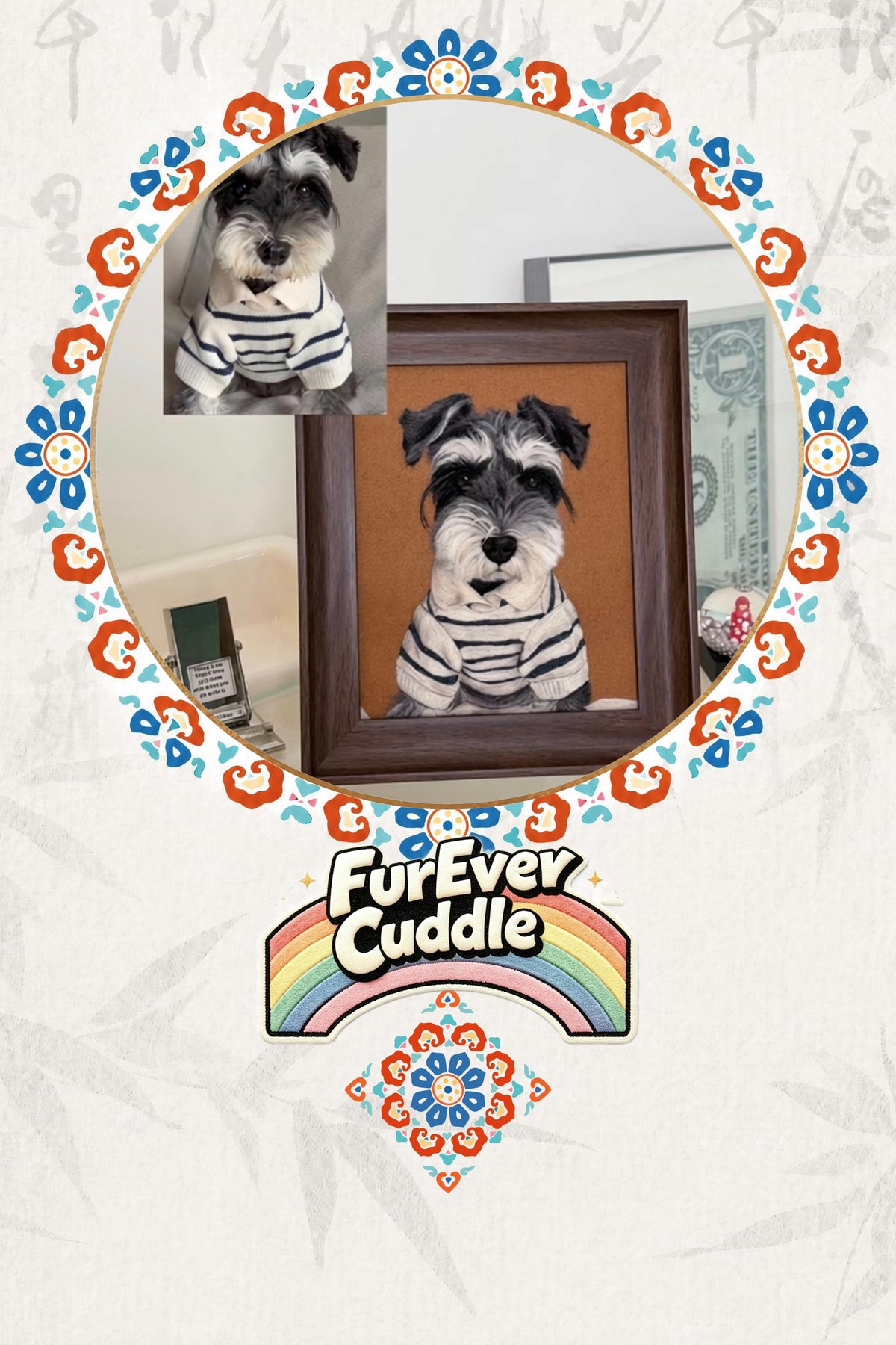 Custom Needle Felted Canvas Pet Portrait – 5"–14" Keepsake Artwork