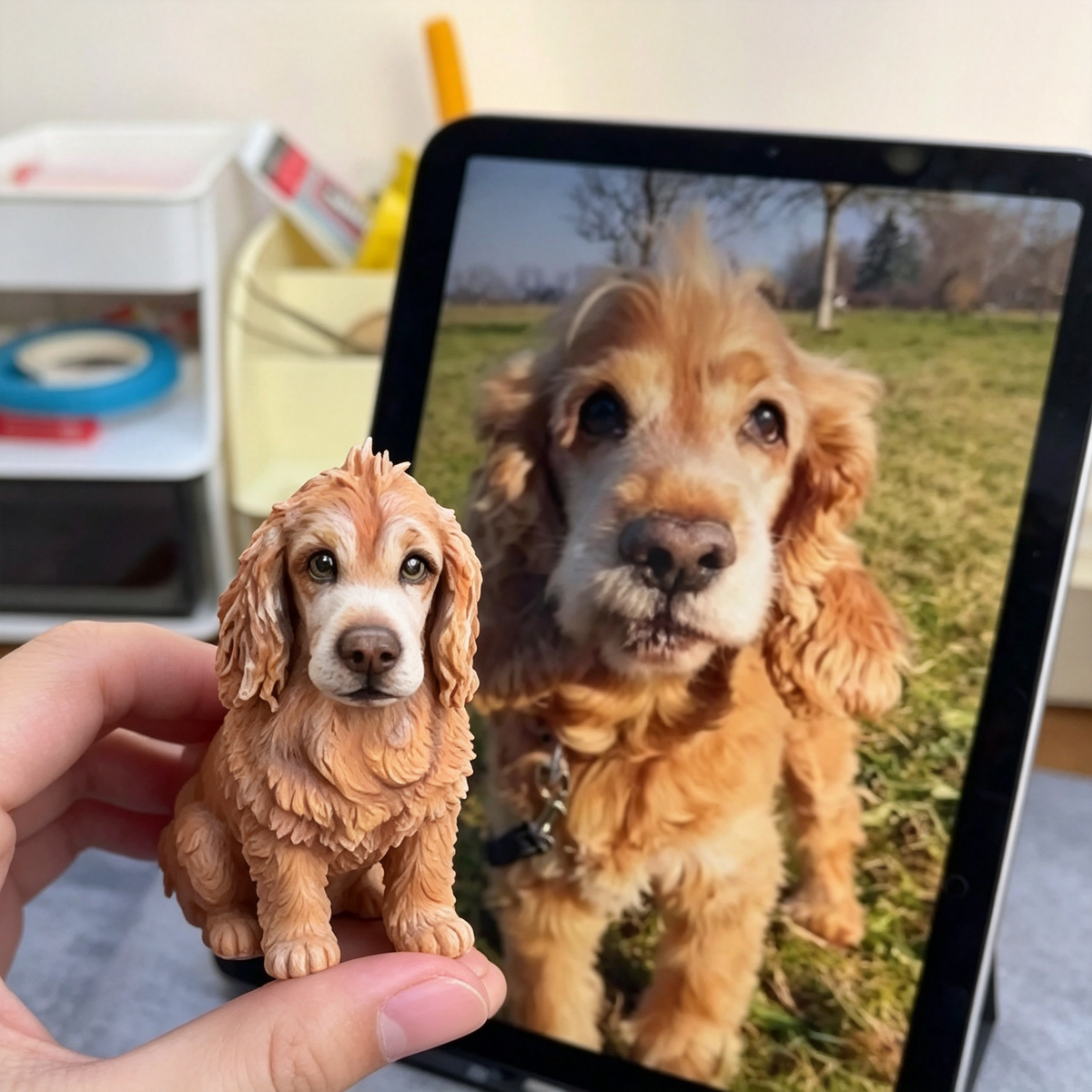 Custom 3D Printed Pet Figurine - Hand-Painted Realistic Keepsake Statue