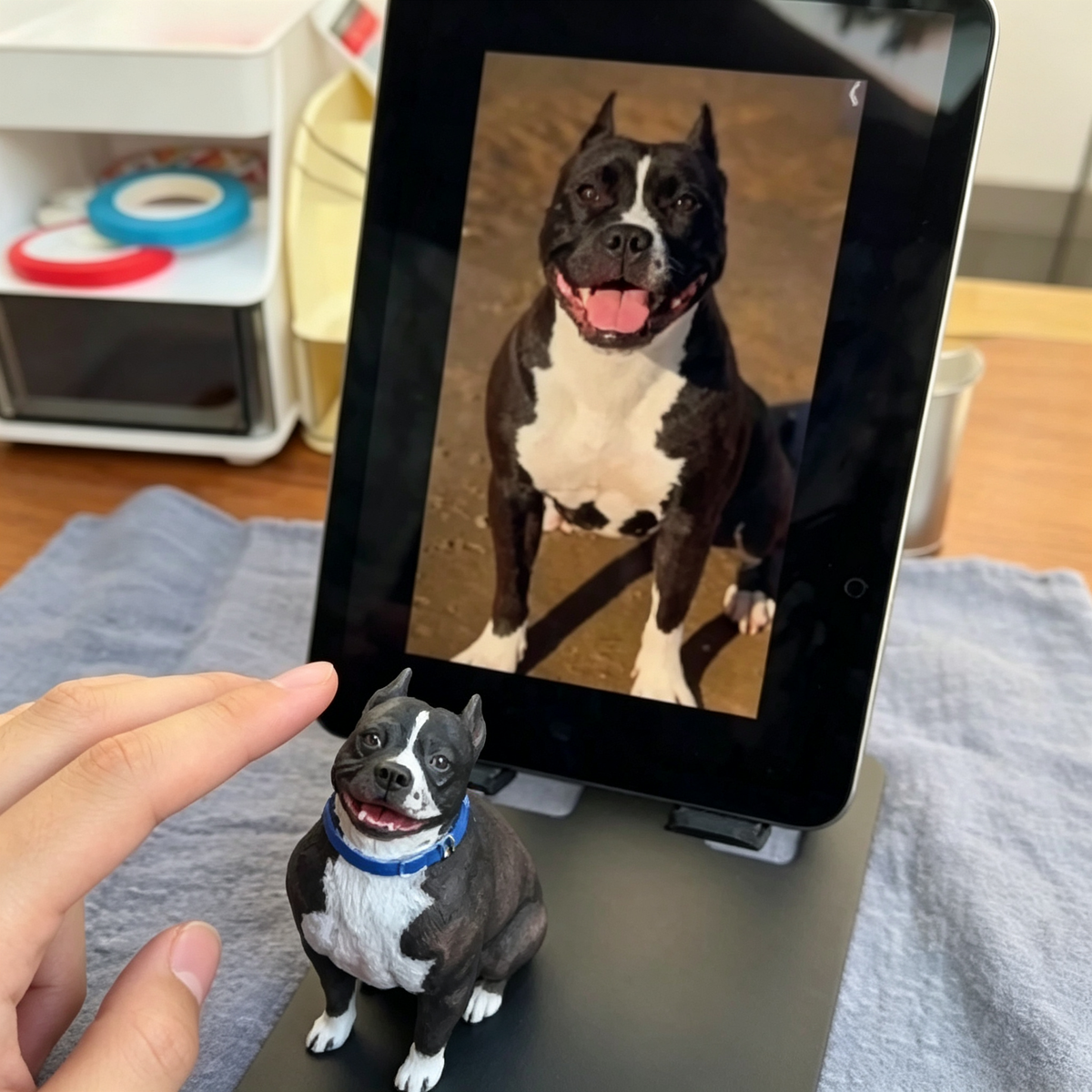 Custom 3D Printed Pet Figurine - Hand-Painted Realistic Keepsake Statue