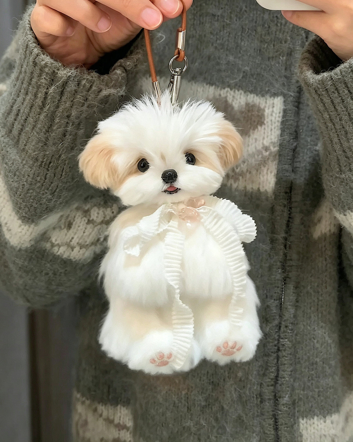 Custom Handmade Chenille Stem Pet Charm - Portable Plush Keychain &amp; Keepsake