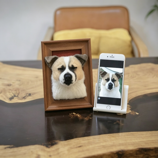 Custom Needle Felted Pet Portrait Frame