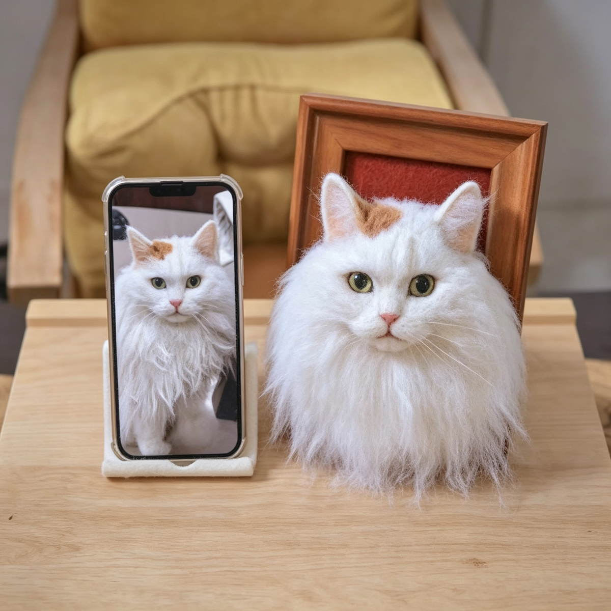 Custom Needle Felted Pet Portrait Frame