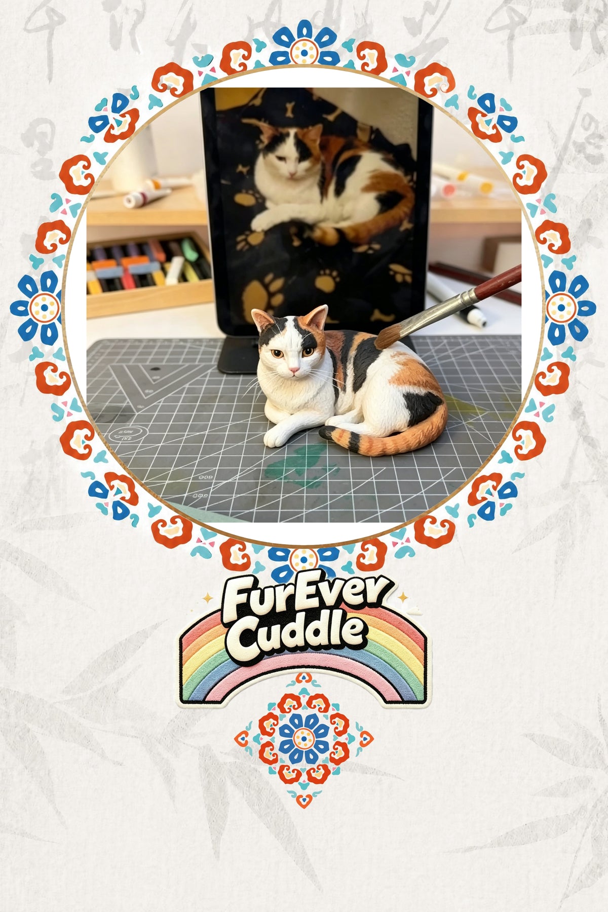 Custom 3D Printed Pet Figurine – Hand-Painted Realistic Keepsake