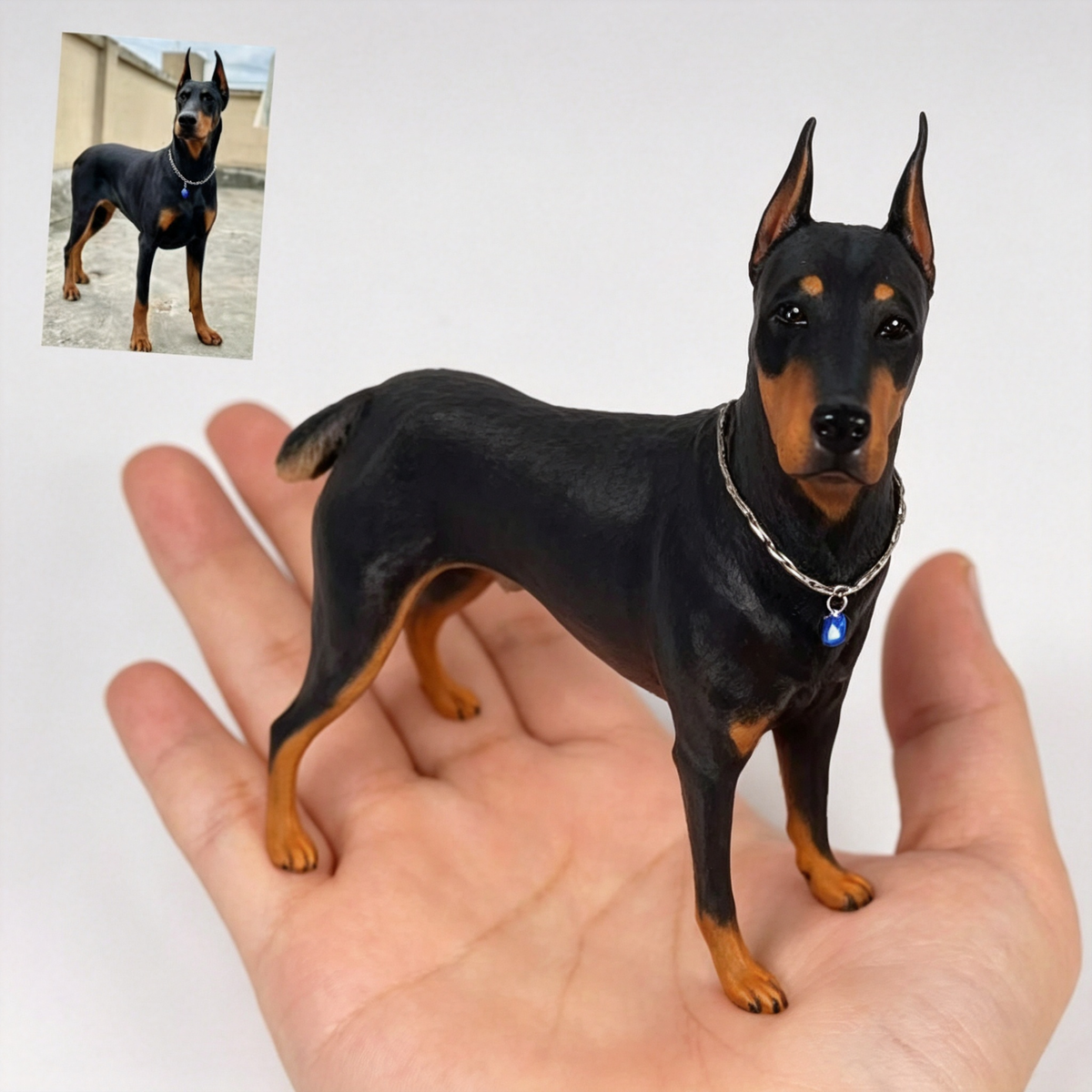 Custom 3D Printed Pet Figurine - Hand-Painted Realistic Keepsake Statue