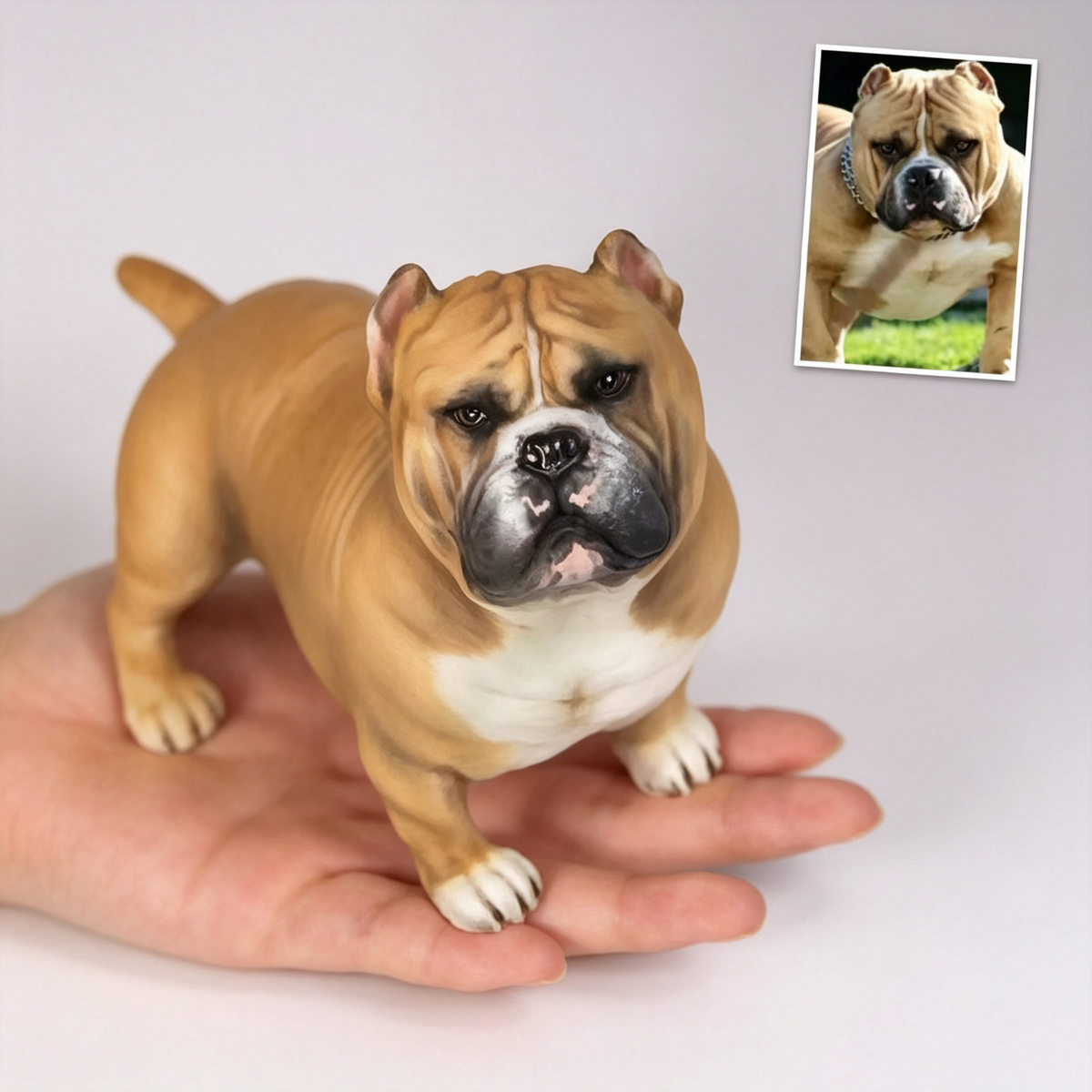 Custom 3D Printed Pet Figurine - Hand-Painted Realistic Keepsake Statue