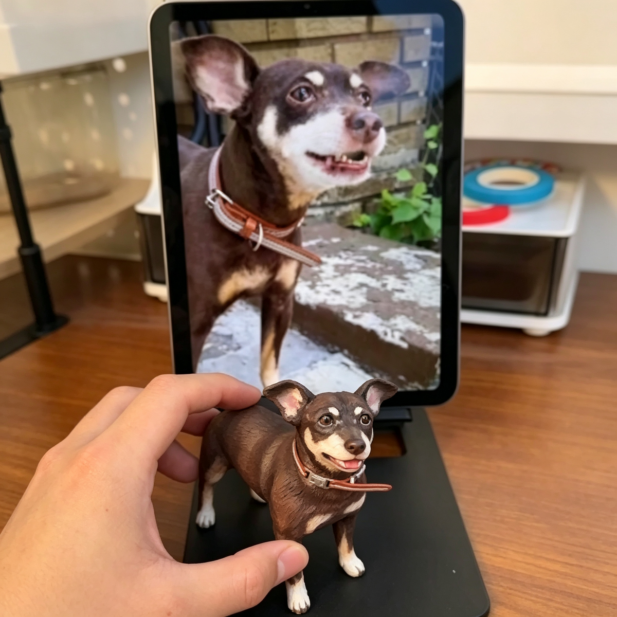 Custom 3D Printed Pet Figurine - Hand-Painted Realistic Keepsake Statue