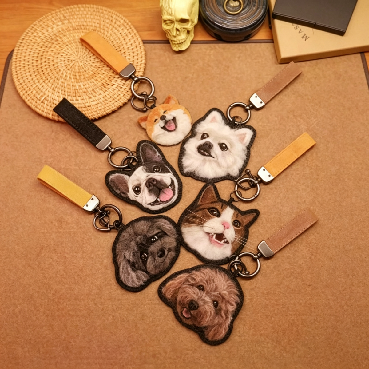 Custom Needle-Felted Pet Keychain