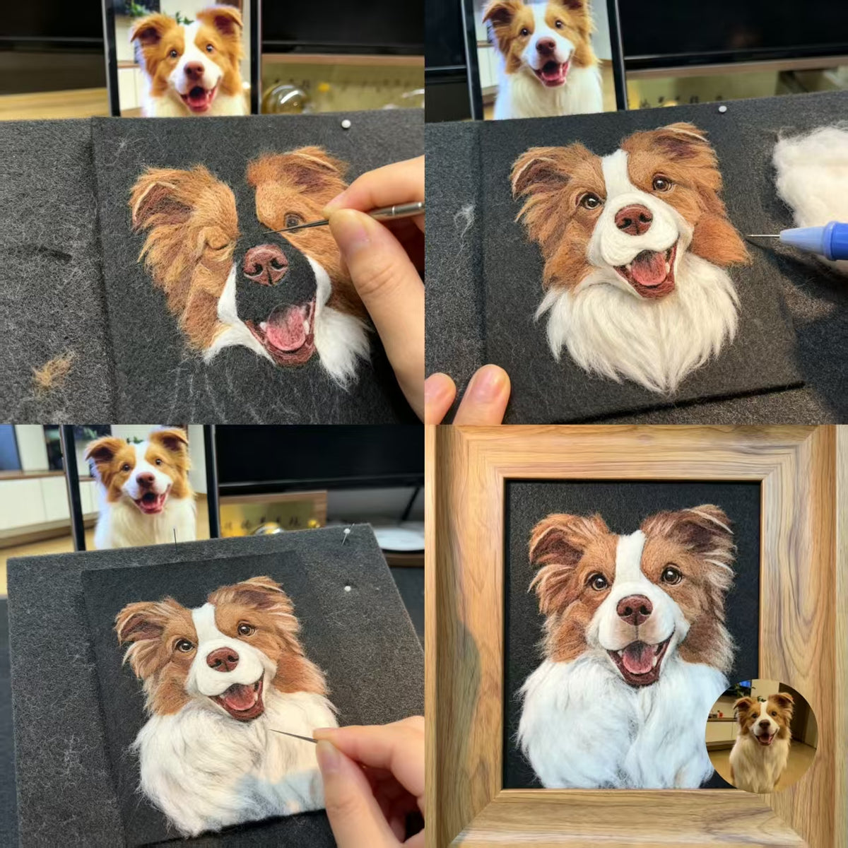 Custom Needle-Felted Pet Portrait